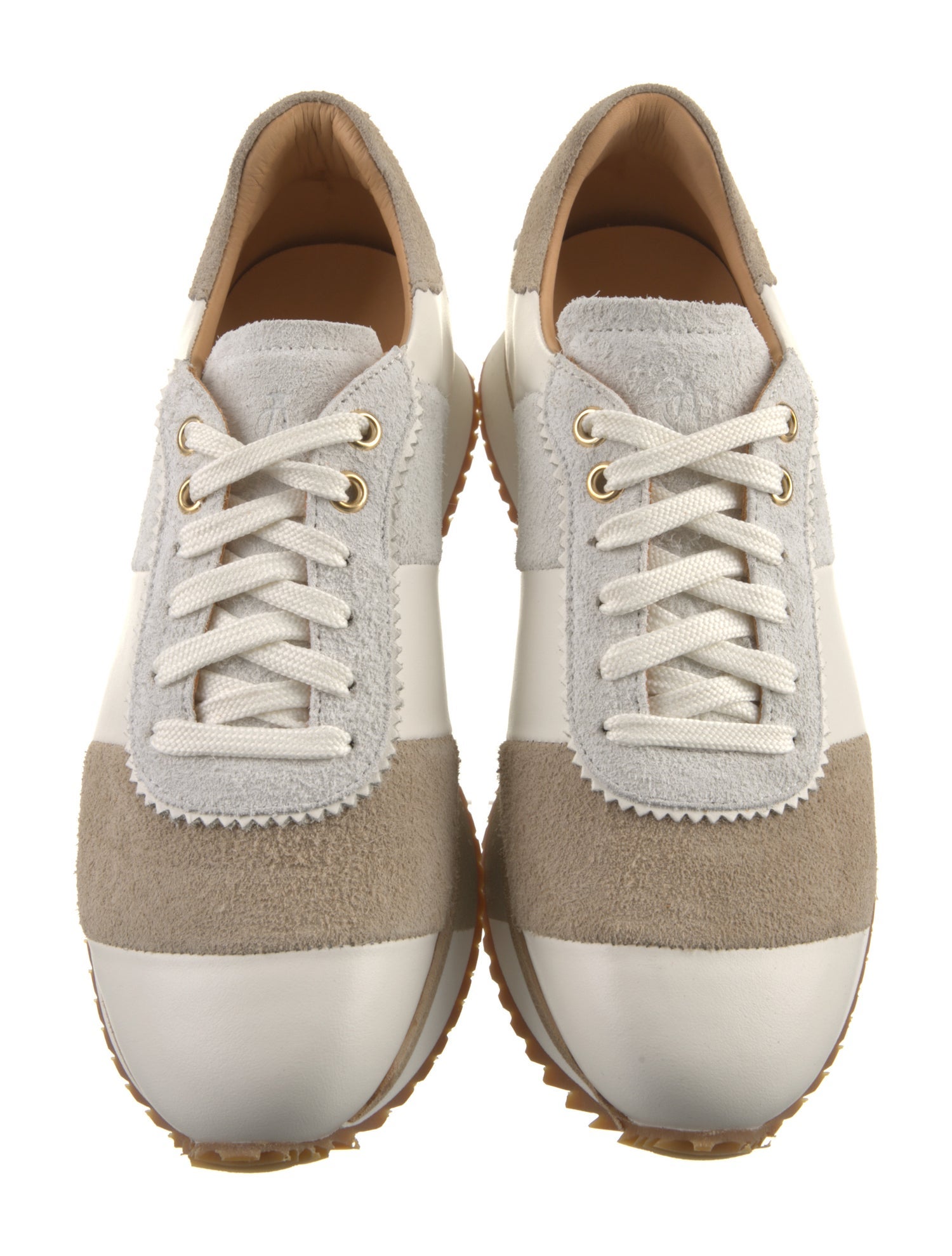 The Office of Angela Scott Leather Colorblock Pattern Sneakers